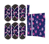 PartyKindom Juego de Compresas Menstruales Lavables 7 Pcs Toallas Sanitarias Reutilizables Impermeables Higiénicas para Uso Diario Diseño de Animales para Mamás y