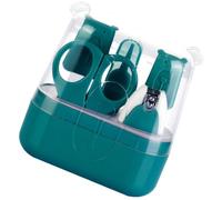 PartyKindom Juego de Cortaúñas para Evitar Lesiones Accidentales para Bebés Diseño de Dibujos Animados y Caja de Almacenamiento Verde Cuchillas Redondeadas de Acero Inoxidable