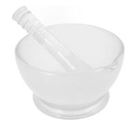 PartyKindom Juego de mortero y vaso de vidrio con mortero para moler, capacidad 75 ml, base antideslizante, accesorio para cocina y laboratorio