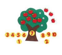 PartyKindom Juguete Educativo Árbol de Manzanas de Fieltro para Puzzle Matemático Reutilizable y Seguro Material No Suave para Preescolar y Jardín de Infantes