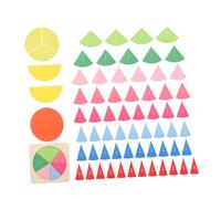 PartyKindom Juguetes Educativos Cognición Matemática para Bandejas de Fracciones de Madera Ecoamigable para Aprendizaje y Desarrollo Cognitivo
