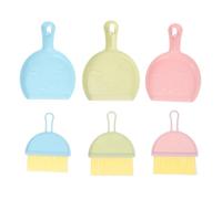 PartyKindom Kit De Escobas y Recogedores Mini para Jaula De Hámster y Cobayas, Plástico Resistente, 6 Piezas (Verde, Rosa, Azul), Limpieza Práctica para Suministros De Mascotas Pequeñas