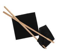PartyKindom Kit Práctico y Conveniente de Paño de Mantenimiento y Varilla de Madera para Flauta, Accesorios de Limpieza para Instrumentos Musicales