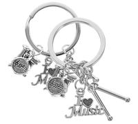 PartyKindom Llavero de Baquetas para Música de Aleación de Zinc en Color Plata, 2 Piezas Diseño Único y Resistente al Desgaste Diario, Adecuado para Regalar a Amantes Percusión