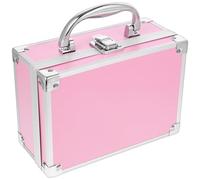 PartyKindom Maletín Metálico para Maquillaje Compartimentos Múltiples, Estuche Portátil de Aluminio Ligero, para Almacenamiento de Cosméticos y Uso en Viajes
