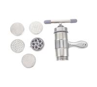 PartyKindom Máquina para Pasta Manual Inoxidable con Moldes para Fideos Herramienta Portátil para Hacer Casa Prensa de Masa Fácil de Limpiar y Usar
