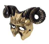 PartyKindom Máscara De Cuerno Ornamento De La Máscara Dibujos Animados Cuernos Demonio Víspera De Todos Para La Fiesta Adulto Mascara De Animales Halloween Led El Plastico Dorado