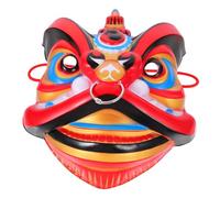 PartyKindom Máscara de león de cara completa Baile fiesta león divertido rompecabezas máscara divertida cosplay Máscaras para máscara de león multifunción león el plastico rojo