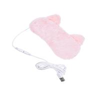 PartyKindom Máscara de Ojos USB Calefacción, Antifaz de Franela Rosa para Relajar Músculos Oculares y Mejorar el Sueño sin Estrés Antes de Dormir en Casa