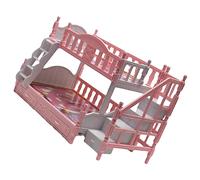 PartyKindom Mini Cama Doble Miniatura para Casa de Muñecas Adorno Pequeño de Muebles Decoración Rosa para Habitación de Muñecas Accesorio y Duradero
