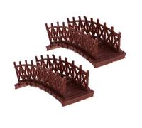 PartyKindom Mini Puente De Jardín De Plástico Resistente 54x22mm y 20mm De Altura, Mini Puente De Arco para Microescena, Decoración para Bonsái y Jardinería, Set De 2 Piezas