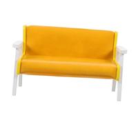 PartyKindom Mini sofá sillón de casa de muñecas Miniaturas pequeño Moderno Micro Paisaje Decorativo decoración de sofá Silla en Miniatura Muebles de Madera para muñecas Adorno Cuero