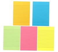 PartyKindom Notas Adhesivas Brillantes Libretas de Notas Autoadhesivas con Rayas para Recordatorios y Planificación Surtido Rojo Amarillo Verde Naranja y Azul