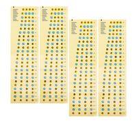PartyKindom Pegatinas para Diapasón Eléctrico de 4 Cuerdas, Accesorio de Pvc Resistente, 4 Unidades, para Principiantes, Mejora de Escalas y Notas, Adecuado para Aprendizaje y Práctica