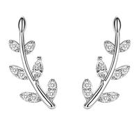 PartyKindom Pendientes de Trepadores para Mujer Plata de Ley 925 Elegantes Hipoalergénicos Pequeños para