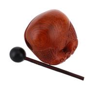 PartyKindom Pescado De Madera Decoración Vintage Instrumentos Budistas Artesanía De Pescado Bloque del Templo Tambor Zen Instrumento De Percusión Madera Marrón