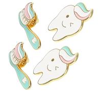PartyKindom Pin Para Chaqueta y Mochila Dientes Esmalte, Broche Creativo De Aleación Decorativo, 4 Piezas Divertidas, Accesorios Femeninos Para Ropa y Sombreros, Obsequio Original Para Compañeros