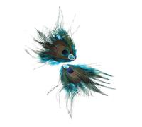 PartyKindom Pinzas Cabello Vintage De Plumas De Pavo Real, 2 Unidades, Tamaño Mediano, Accesorio Exótico Para Mujer, Adecuado Para Bodas, Fiestas y Actuaciones, Diseño Con Gemas De Imitación