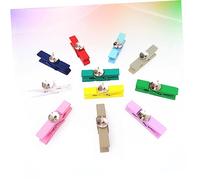 PartyKindom Pinzas De Madera con Chinchetas 3,5 Cm, Clips De Papel Artesanales, Colores Surtidos, Material Madera Natural y Metal, para Manualidades, Oficina y Decoración, Set De 70 Piezas