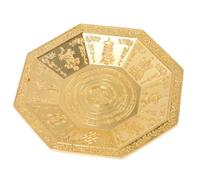 PartyKindom Plato de Ofrendas Budista Dorado Octogonal 25,3 Cm Hierro Exorcismo Protección Ritual Templo Decoración Hogar