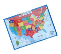 PartyKindom Póster del Mapa de Usa para Educación Preescolar en Papel Sintético, Diseño Creativo Patrón de Escritura Claro Desarrollo Intelectual Infantil Varios estilos