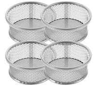 PartyKindom Set de 4 Porta Clips de Metal Color Plata para Organizar Escritorio y Oficina, Diseño Simple y Elegante para Gestionar Espacio y Almacenar Artículos Diversos