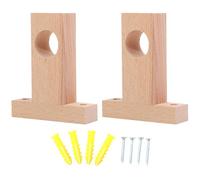 PartyKindom Soporte de Varilla de Madera Sintética Beige para Cortina de Baño, Práctico y Decorativo, 2 Piezas para Colgar Buen Acabado