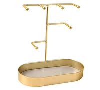 PartyKindom Soporte Organizador Joyas Metálico Multifuncional con Bandejas Inferiores para Pendientes y Collares Exhibidor Elegante para Mostrador y Personal
