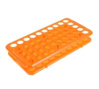 PartyKindom Soporte para Tubos de Centrifuga 50 Ranuras 0-15 Ml, Gradilla de Laboratorio Plástico Resistente Naranja 18 Mm, Apto para Tubos de Ensayo, Material Escolar y Uso Científico