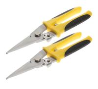 PartyKindom Tijeras de Hojalatero 2 Piezas Cabeza Recta de Acero Inoxidable para Cortar Chapa Metálica y Alambre, Herramienta Manual Ergonómica Antideslizante para Construcción y Manualidades