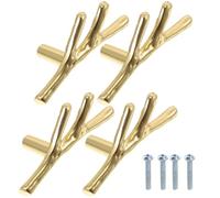 PartyKindom Tiradores de rama para cajones y armarios, 6 piezas para mueble y gabinete, aleación de zinc dorado, estilo vintage para decoración del hogar, reemplazo de manijas dañadas