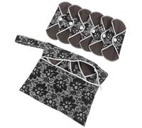 PartyKindom Toallas Sanitarias Lavables para Embarazo y Menstruación Fibra de Carbón, Diseño Exquisito, Tacto Cómodo y Pack de 6 Piezas para Flujo Medio y Uso Diario Color Color Aleatorio