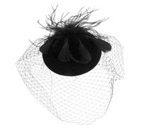 PartyKindom Tocado De Malla Negro Retro Con Velo Para Mujer, Diadema Tipo Pastillero Para Fiesta y Boda, Accesorio Elegante Para Eventos Sociales