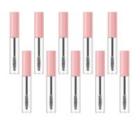 PartyKindom Tubo de Rímel Vacío Recargable 10 Ml, Botella Plástica Rosa para Pestañas y Delineador, Kit 10 Piezas para Maquillaje Profesional, Contenedor Ligero Fugas, Accesorio Adecuado