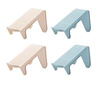 PartyKindom Zapatero para Zapatos Ranuras, 4 Piezas (2 Azules y 2 Caqui), Material PP Resistente, Diseño Compacto y Práctico para Ahorro de Espacio Hogar