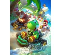 PARTYLANDIA, Oblea para decoración de tartas con temática de Super Mario, Cake Design, comestible, sin gluten