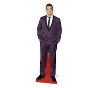 partyman.co.uk CS589 Star Cutouts Robbie Williams-Recorte de cartón, tamaño Real, Traje Morado, Lifesize