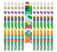 PartyPack 12 lápices de dinosaurio con goma de borrar, ideal para el comienzo del colegio, regalos de fiesta de niños, regalos de cumpleaños infantiles, regalos para invitados, fiestas de dinosaurios.
