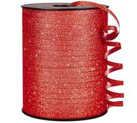 PartyWoo Cinta roja, cinta rizadora de 500 yardas para manualidades, cinta de globos, cinta con purpurina para envolver regalos, cinta para cuerda de globos, cinta rizadora de Navidad (1 rollo)