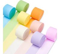PartyWoo Crepe Paper Streamers 8 Rolls 656ft, Pack of Party Streamers in 8 Pastel Colors for Birthday Decorations, Party Decorations, Wedding Decorations (1.8 Inch x 82 Ft/Roll)