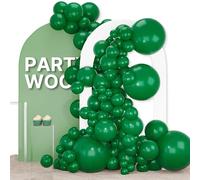 PartyWoo Globos de color verde oscuro, 155 piezas de diferentes tamaños de 18, 12, 10, 5 pulgadas, kit de arco de globos verde esmeralda para cumpleaños, Navidad, graduación, dinosaurio, selva