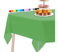PartyWoo Mantel Verde, 137 x 274 cm/54 x 108 Pulgadas, Rectangular, Lavable, para Mesa de 6 a 8 pies, Mantel Impermeable para Fiestas, Cumpleaños, Bodas (1 Unidad)
