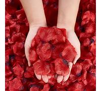 PartyWoo Pétalos de Rosa, 3000 pétalos de Rosa de Seda para Noche romántica, pétalos de Flores de Color Burdeos, pétalos de Rosa Rojos para Bodas, pétalos de Rosa Falsos, decoración de Flores para