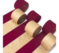 PartyWoo Serpentinas de papel crepé 6 rollos de 150 m, paquete de serpentinas de papel crepé en borgoña y dorado, papel crepé para decoraciones de cumpleaños, decoraciones de fiesta, decoraciones de
