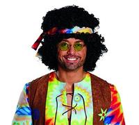 PartyXPeople Peluca afro negra I rizado completo en negro, accesorio divertido, carnaval, JGA, fiesta temática, unisex, muy combinable, adecuada para disfraces hippie y disfraces de payaso