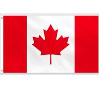 PartyYaa Bandera de Canadá, 150 x 90 cm, bandera canadiense, impresión a una cara con 2 ojales de latón, resistente al agua, pancarta de Canadá para día nacional, Copa del Mundo, Calles, Jardín, Bar