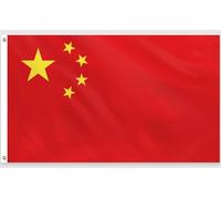 PartyYaa Bandera de China, 150 x 90 cm, bandera de la República Popular de China, impresión a una cara con 2 ojales de latón, resistente al agua, para fiestas nacionales, año nuevo chino, calles