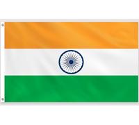 PartyYaa Bandera de la India, 150 x 90 cm, impresión a una cara con 2 ojales de latón, resistente al agua, bandera de la India para Diwali, día nacional, día de la independencia, calles, decoración de