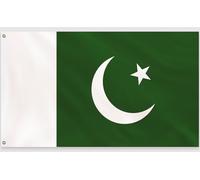 PartyYaa Bandera de Pakistán, 150 x 90 cm, bandera paquistaní impresa a una cara con 2 ojales de latón, resistente al agua, para fiesta nacional, Eid al-Fitr, Copa del Mundo, Calles, Jardín, Bar