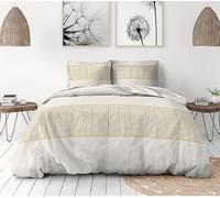 Parure de couette HOME LINGE PASSION Nat - 3 Pcs - 220 x 240 - 100% Coton 57 Fils - Miel